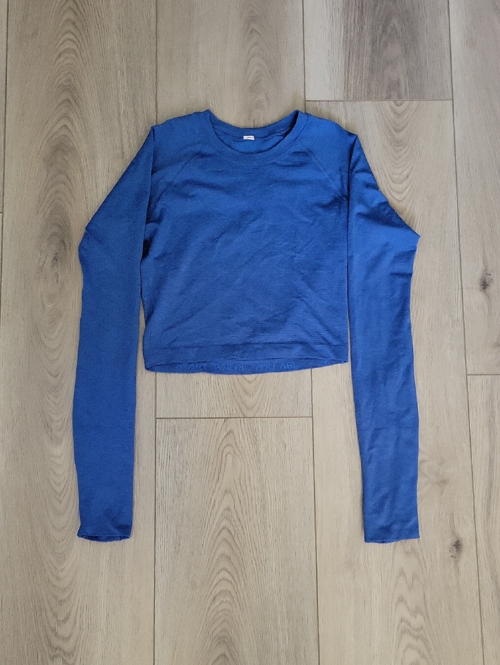 lululemon athletica Royal Blue Long Sleeve Crop Top